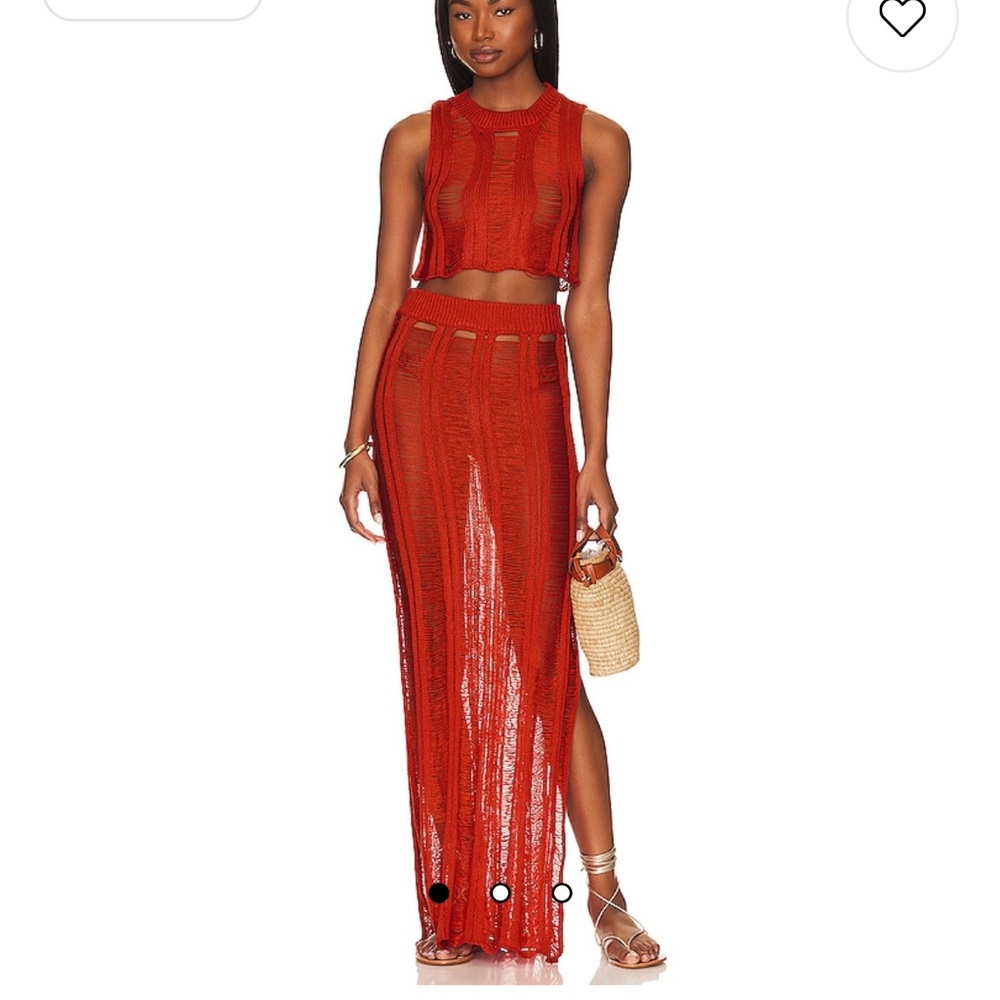 Revolve Superdown Tayla Maxi Skirt Set Burnt Orange